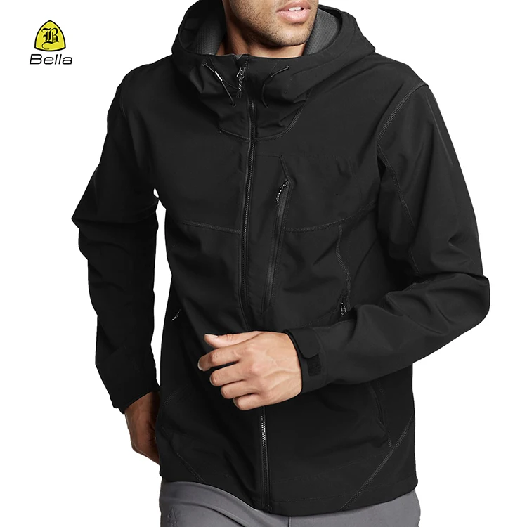 Man Winter Long Clothing Casual S Running Hooded Sports Black Jacket