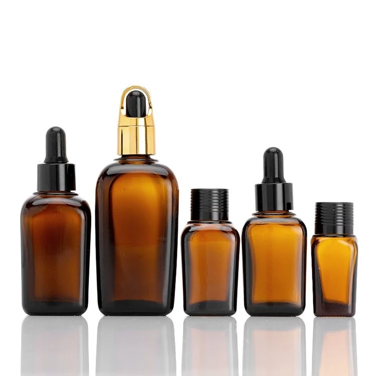 10ml to 100ml Amber Glass Essential Oil Bottle with Screw Cap Screen Printing for Perfume and Serum Free Sample Available