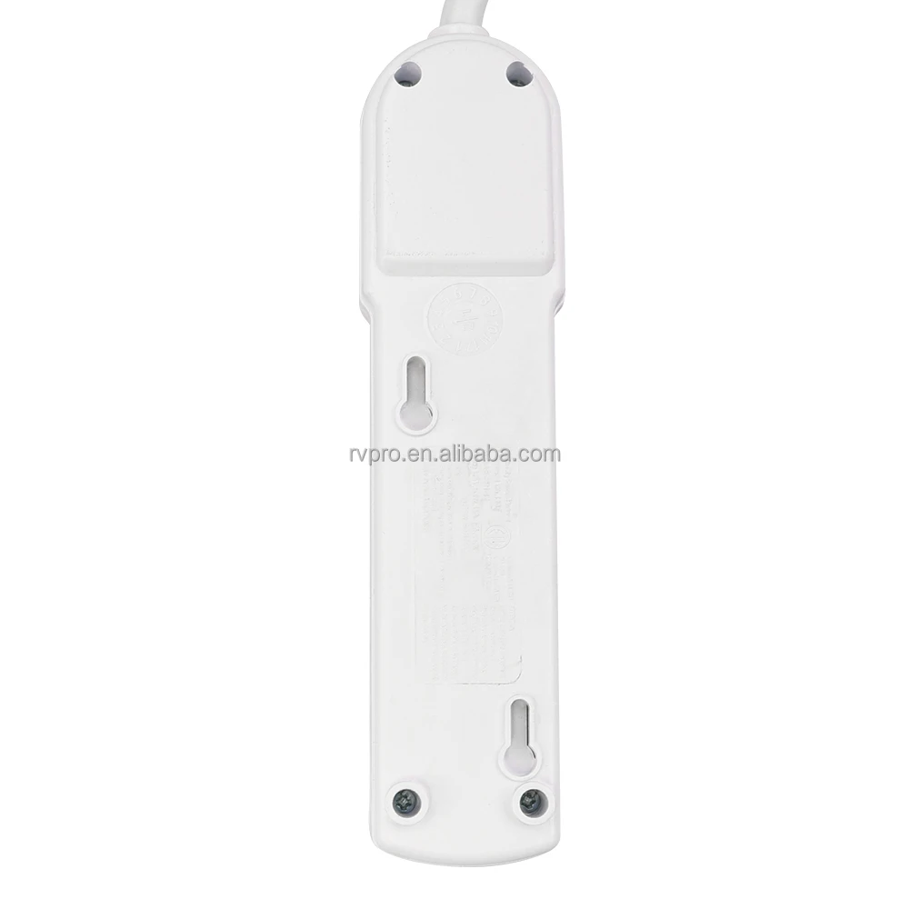 4 Outlet Power Strip 15a 125v 1875w 90 Joules 3ft Copper Cord With Angled Plug Small Power Strip