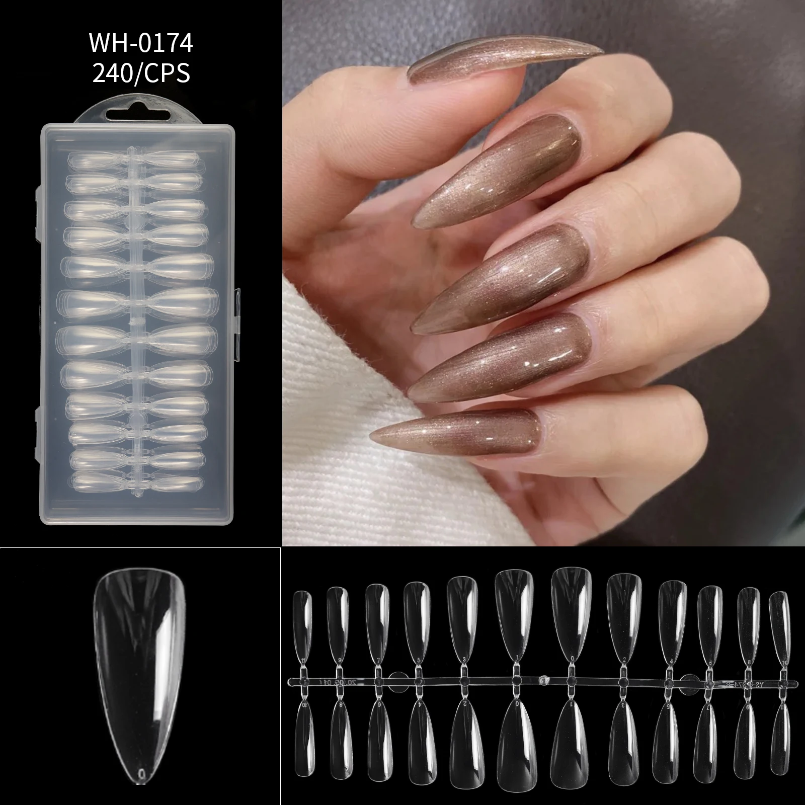 Factory Wholesale Press On Nails Soft Gel Nail Tips Coffin Artificial ...
