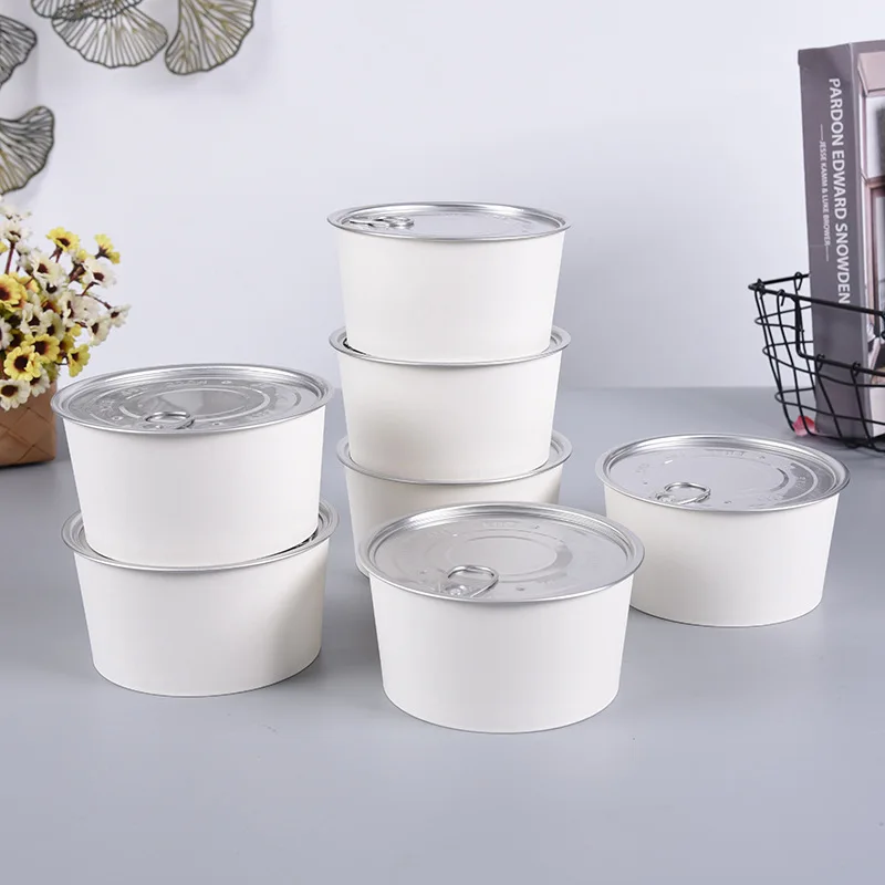 Aluminum foil paper bowls disposable lunch boxes takeout packages thickened paper cans for food manufacture