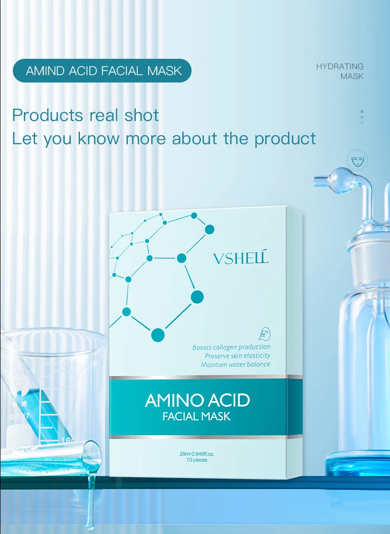 Wholesale 8x Amino Acids Facial Mask 10 Pcs Moisturize Repairing