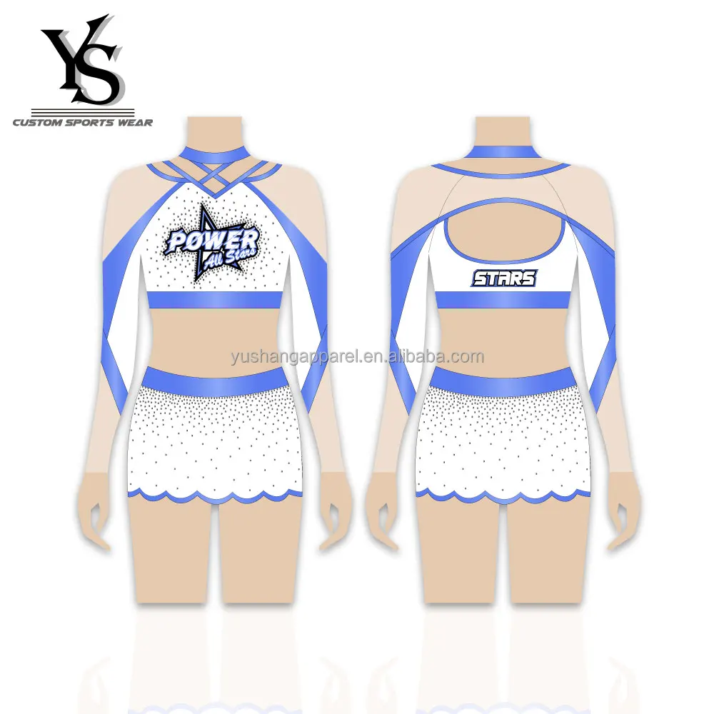 Custom Cheerleading Uniforms Mystique Fabric Design Crop Top With Long ...