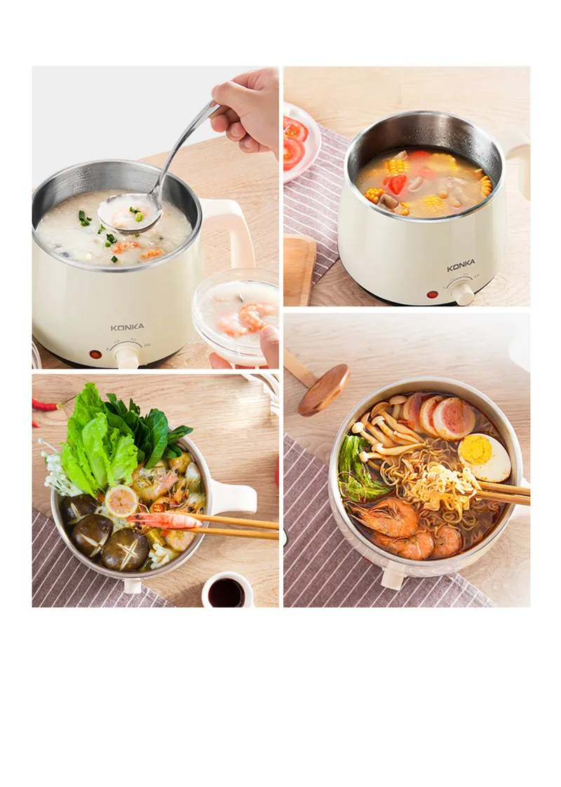 KONKA 220V Mini Multifunction Electric Cooking Machine Single/Double Layer Available Hot Pot Multi Electric Rice Cooker