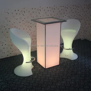 16 Color Change Rechargeable LED Bar Table Party Furniture for Home Kitchen Garden Mall Night Club High Cocktail Table