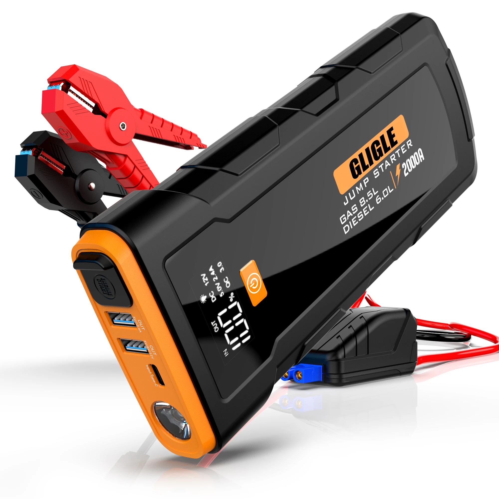 24000mah Hand Crank Jump Starter For Car Battery 2000a 4000a Portable ...