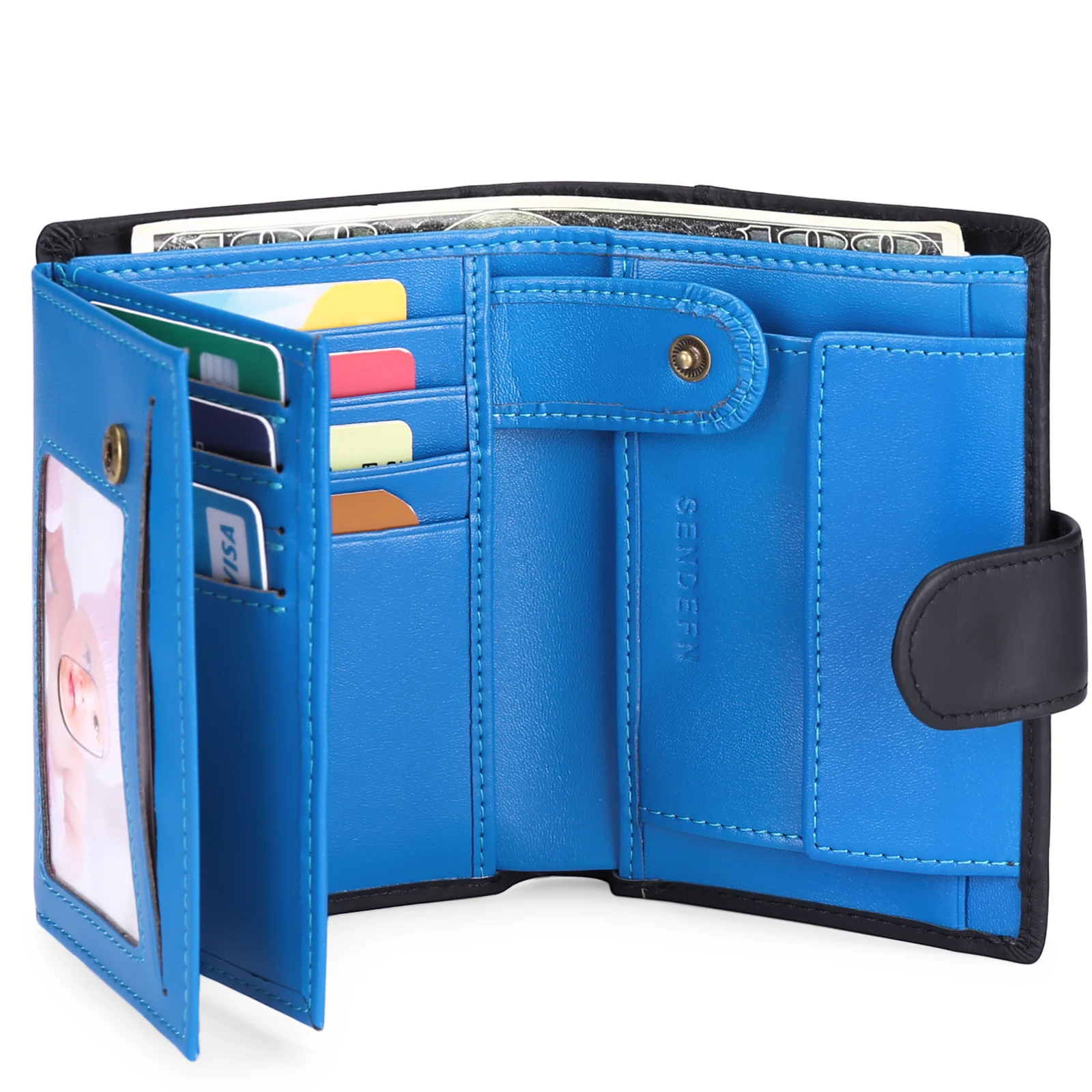 Sendefn Wallets for Women Genuine Leather Credit Card Holder with