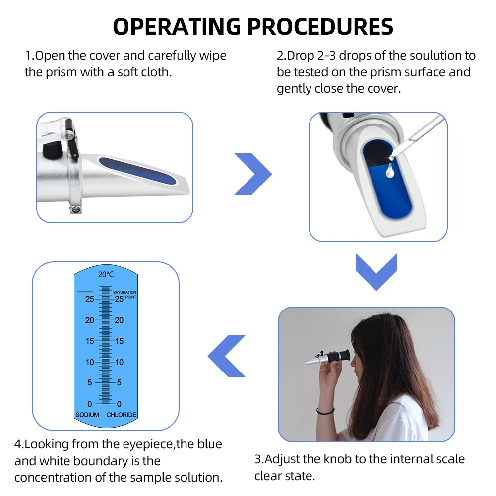 zoutwater tester Hydrometer,Salinity Refractometer 0-10% Salt Meter Salinity Tester For Aquarium Seawater
