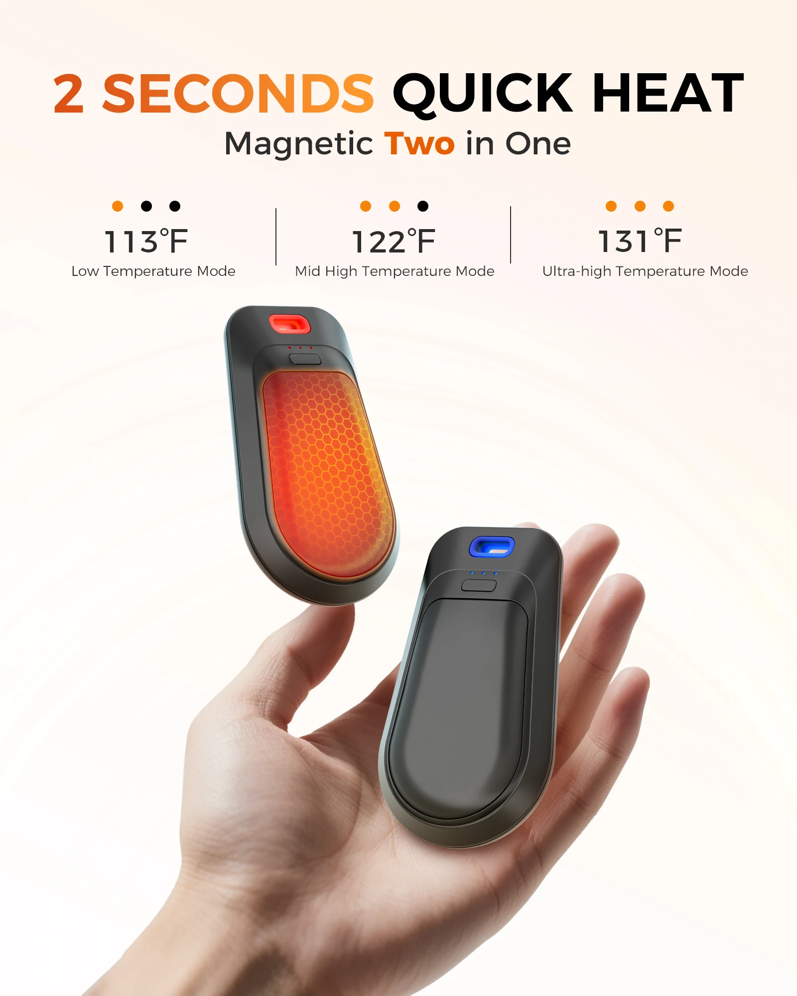 product laudtec hand warmer power bank custom logo popular christmas gifts magnetic hand warmer power bank with lanyard for hands-2