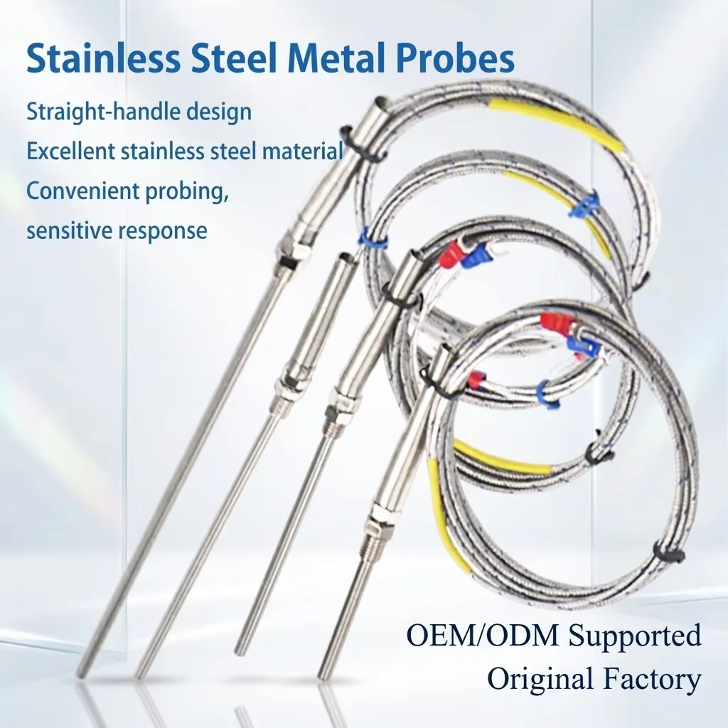 M8*1.25 Thread Thermocouple Probe High Precision Industrial Temp Senso Anti-interference Shielded Wire Custom Length OEM ODM
