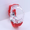 Transparent case red strap