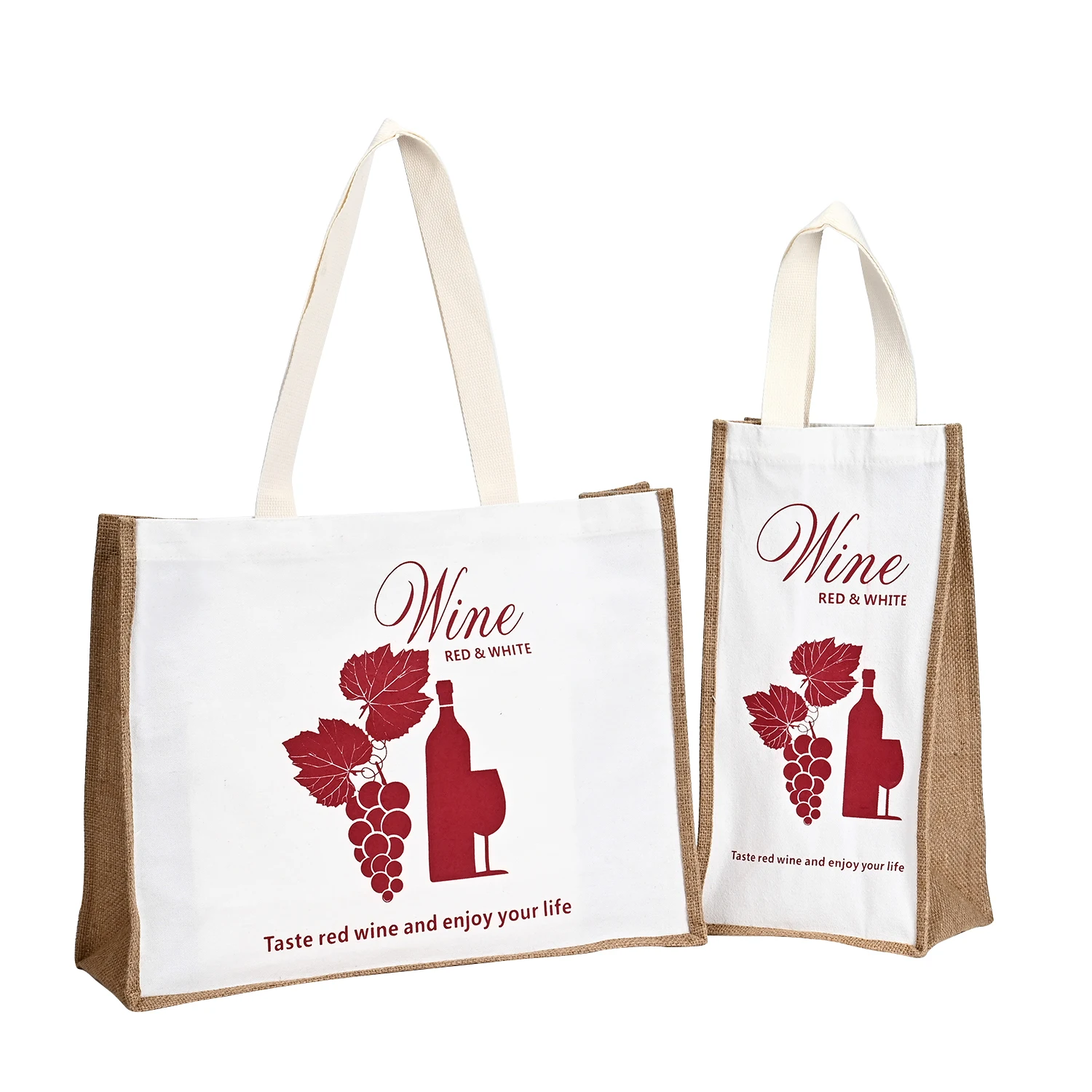 Custom Linen Jute Tote Grocery Shopping Backpack Fashionable Zipper Closure with Cotton Handle Reusable & Logo Printed for Gift details