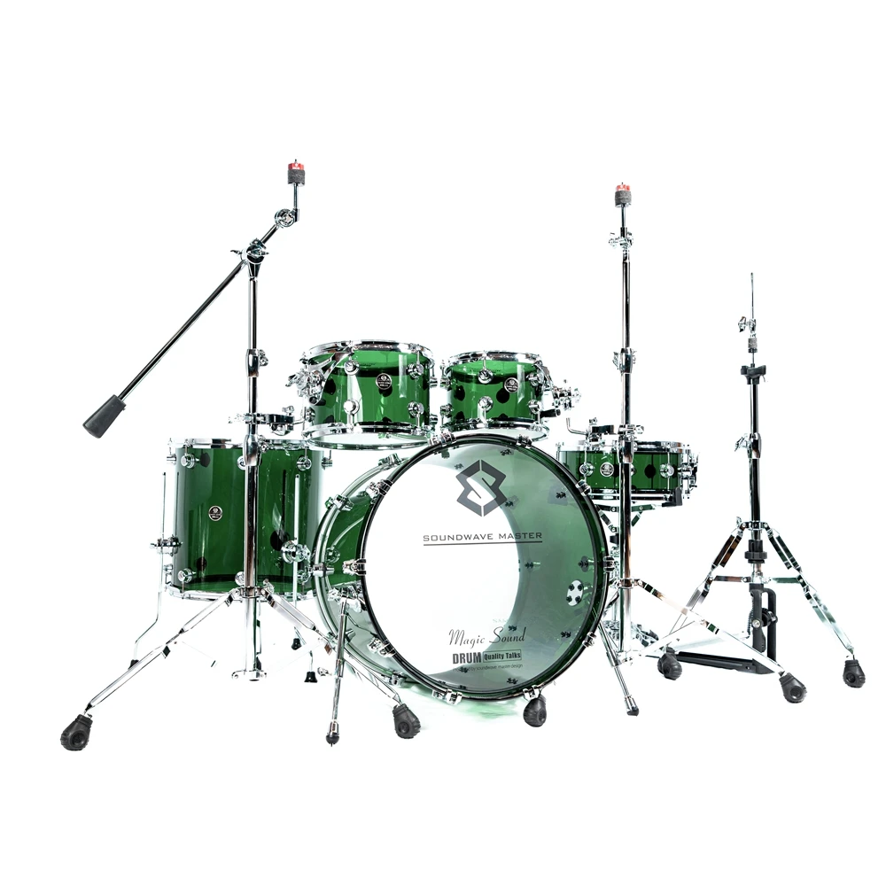 High-end Drum Kits, Green Acrylic Drum Sets, Suitable for All Drummers ...