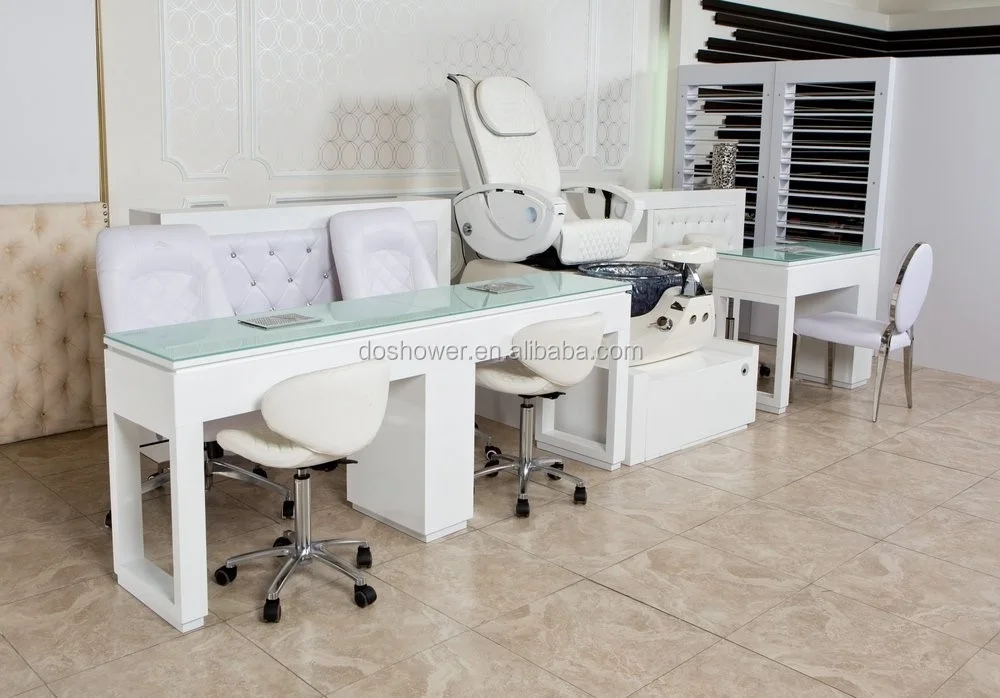 Manicure Pedicure Set with Portable White Pedicure Manicure Foot Arm Leg Rest for Doshower Pedicure Chair