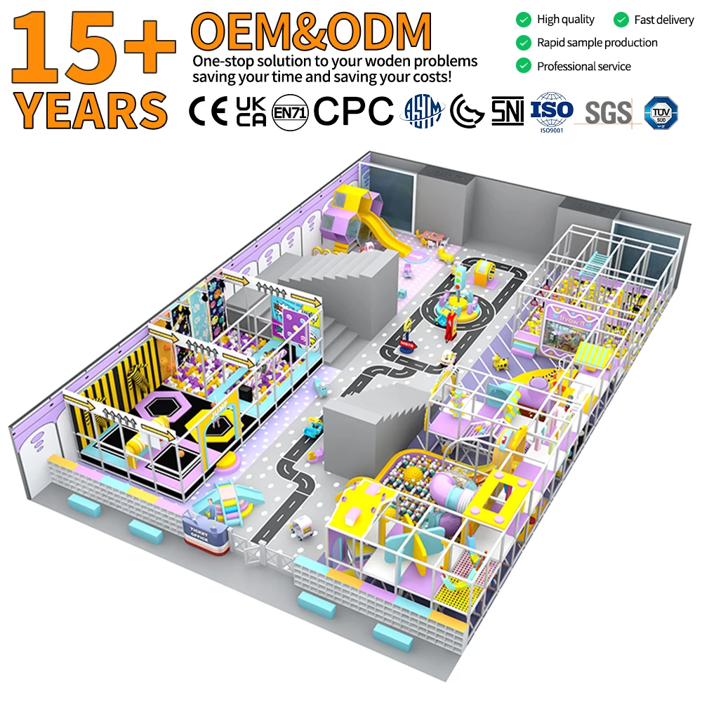 Feelkids Indoor Playground Equipment Amusement Kids Soft Play Trampoline for School Commercial Malls With Customized Size