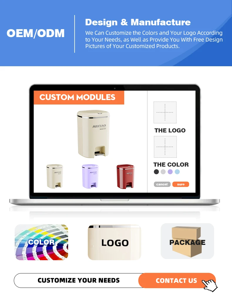 20l kitchen trash can plastic trash can step on trash can with removable inner bucket-6