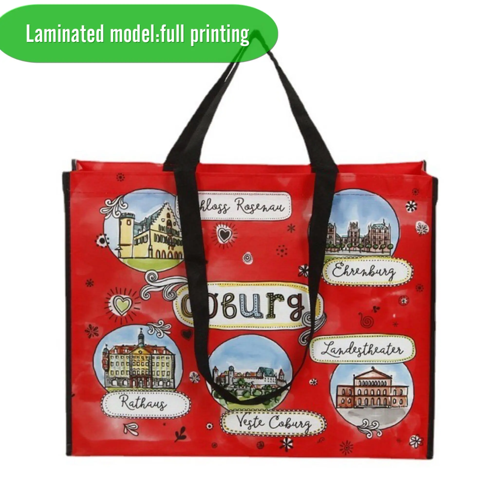 Reusable Eco Non-woven pp Nonwoven Fabric Shopping Tote Bags pp Custom Non Bags Woven Fabric Recycle Tote Bags 100 Gsm details
