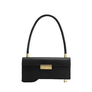 Custom Fashion Vegan Leather Ladies Purses and Handbags Simple Design Underarm Shoulder Bags for Women