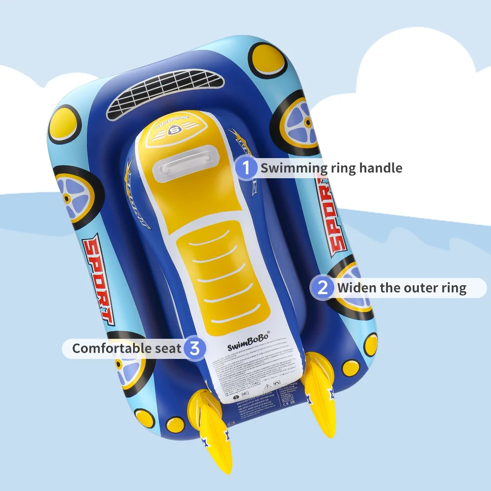 Swimbobo New Style Children Floats Motorboat Inflatable Child Swim Rings Baby Swimming Seat Float Kids Toys Floating Ring Summer
