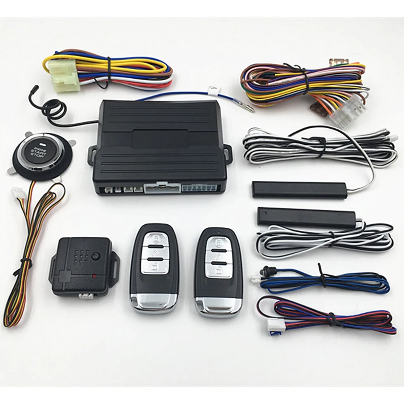 One Button Engine Start Vibration Alarm System Security Ignition Push Remote Kit 