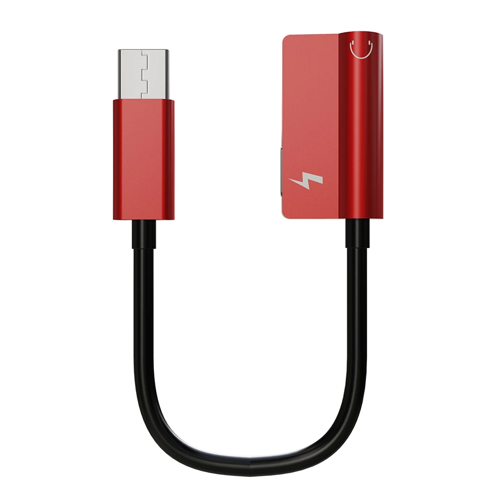 2 в 1 адаптер для наушников с разъемом Type-C на Type-C и 3,5 мм