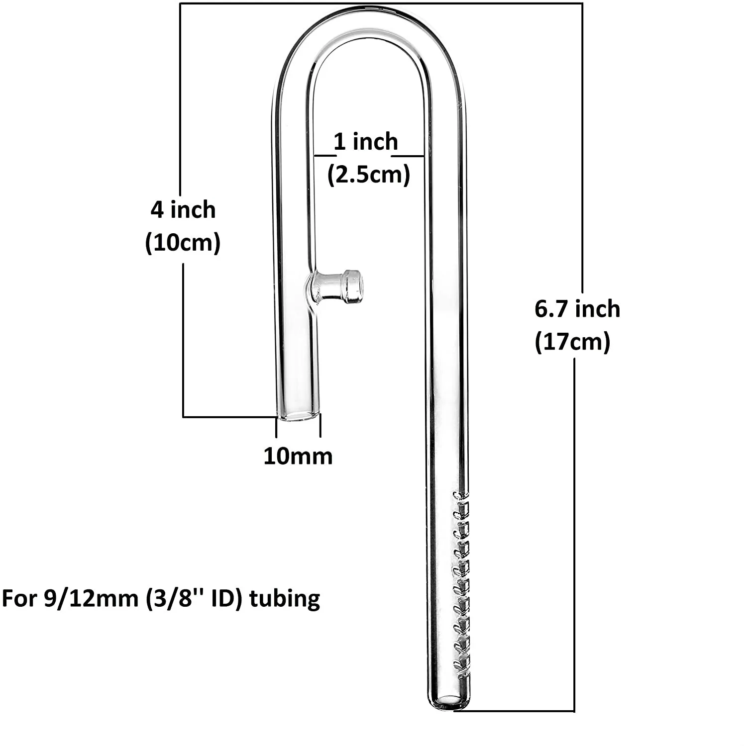 Glass Lily Pipe Mini Inflow Outflow Set 10mm for Nano Tanks