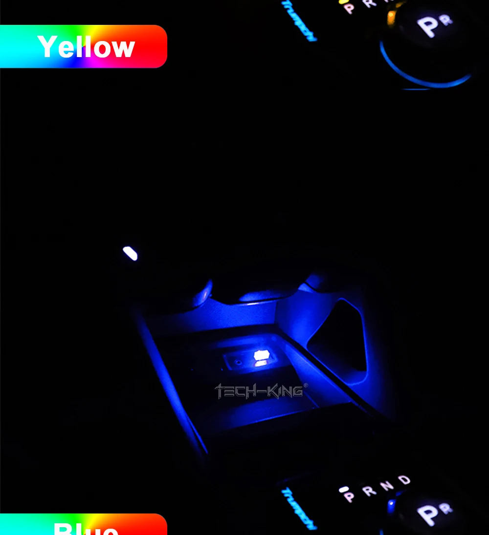 TECH-KING Car Interior Atmosphere Lamp Ambient Lighting Kit Night Led Decoration Mini Universal USB led Light Atmosphere Lamp
