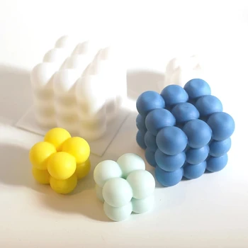3D Magic Cube Cloud Bubble Fondant Silicone Mold for Ice Cream Chocolate Pastry Dessert Handmade Artwork Crafts Candle mould
