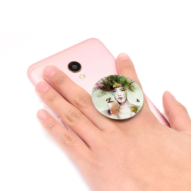 Custom Promotional Gifts INS Style Cell Phone Holder Stand Gasbag Round Holder for Mobile Phone Headphone case Receiver
