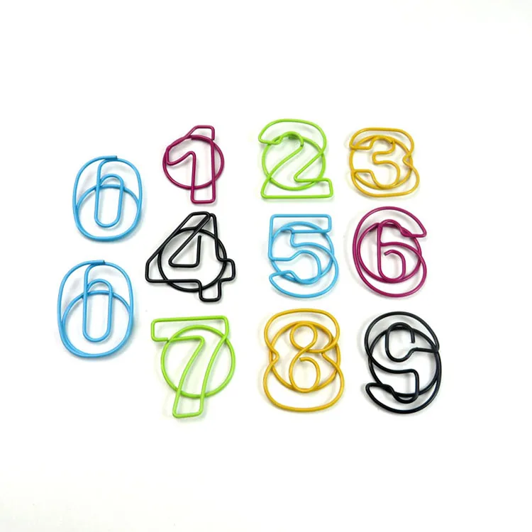 Colorful Number Shapes Clip Cheap Stationery Yes Shape Paper Clips