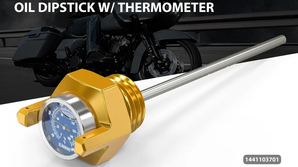 Nicecnc Oil Dipstick Dip Stick W/ Thermometer For Harley Street Glide