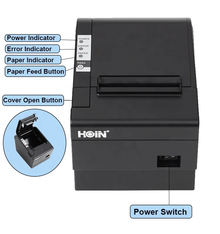 Auto Cutter 3INCH  Thermal Receipt Printer HOP E802 Support Win Android IOS Linux