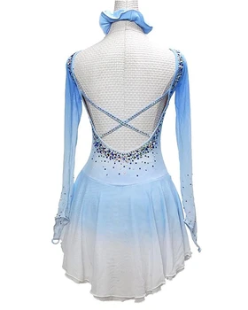 LIUHUO Figure skating dress girls Light blue spandex dance costumes quality crystals ice skating dress children Alibaba