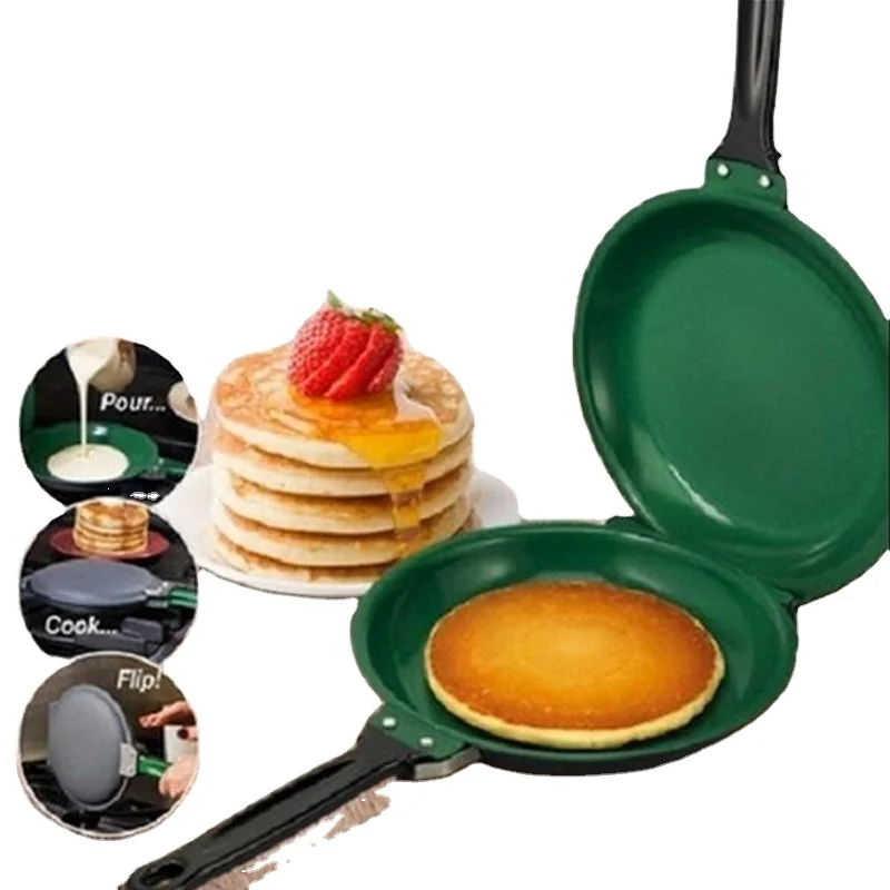 Double Sided Frying Pan Non-Stick Ceramic Flip Frying Pan Pancake