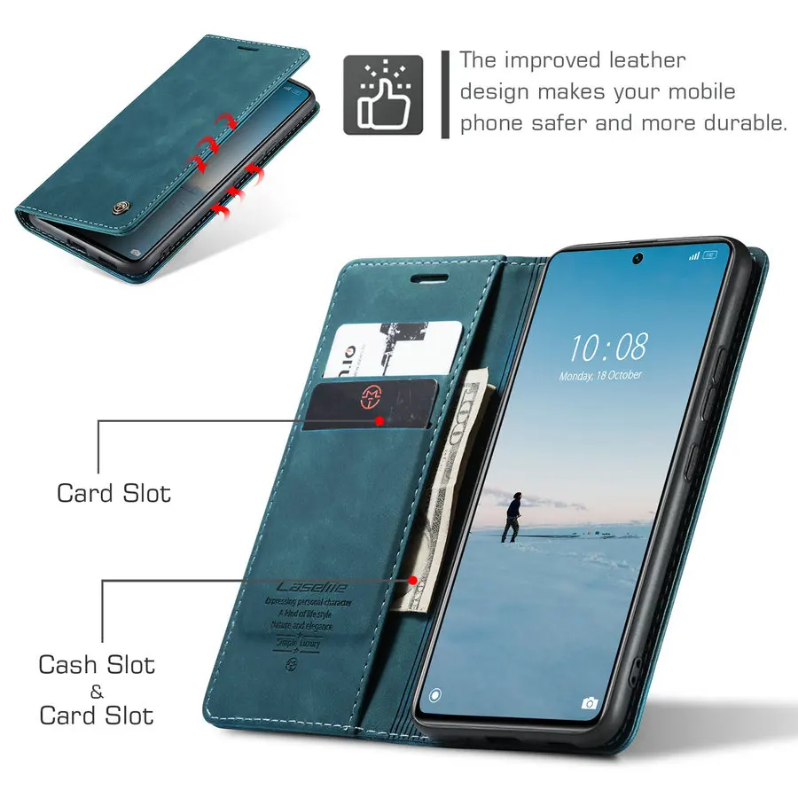 YKNIUFLY Cover In Pelle PU Per Xiaomi Redmi Note 12 4G – Flip Case Con Porta Carte E Supporto (Rosso) - 2
