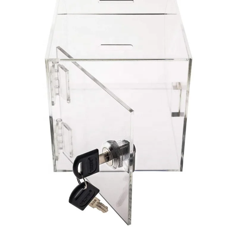 High Quality Clear Acrylic Cube Money Box for Bigger Contributions