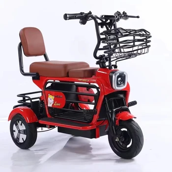 48V Electric Power Tricycle Scooter for Adults Central Motor 10 Inch Wheel Size Steel Frame Disc Brake Down Tube Battery