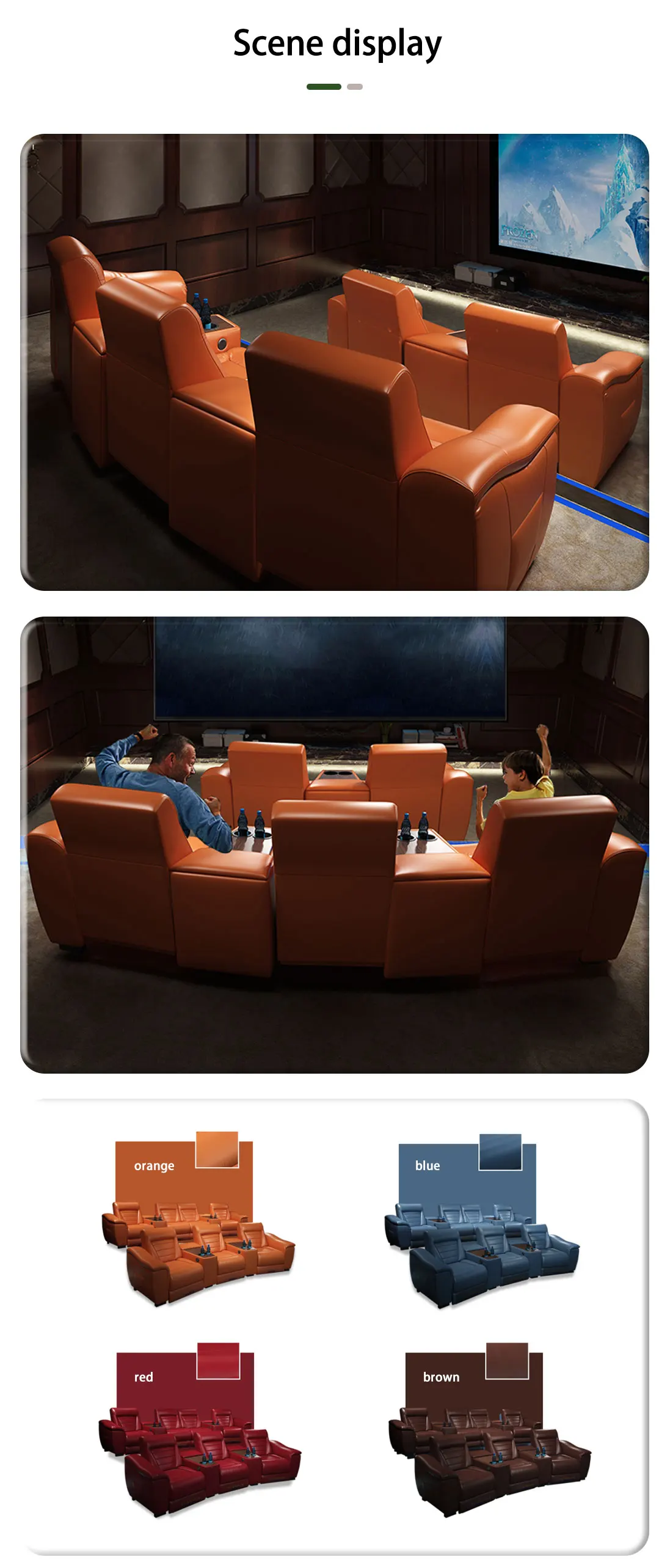 Modern Electric Movie Double Recliner 3 Seat Vip Luxury Latest Lazy Boy