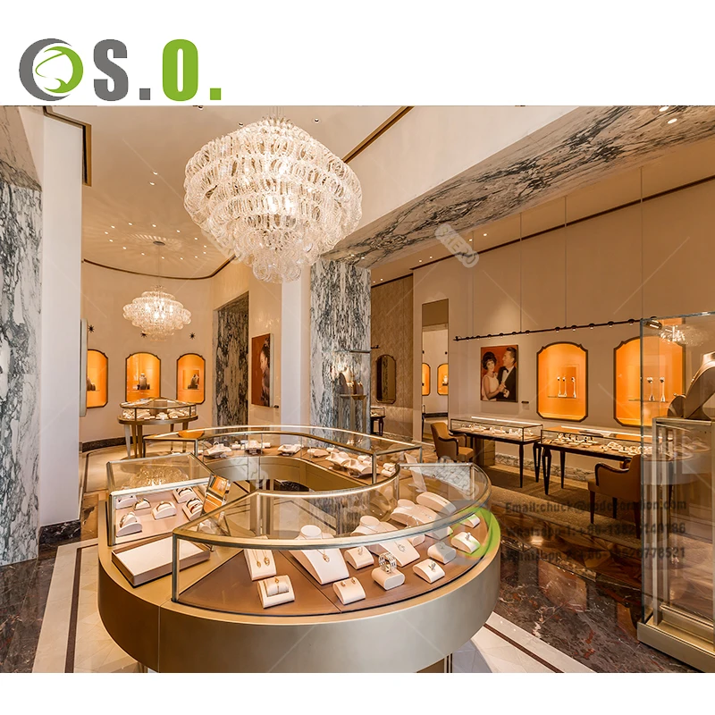 Custom Jewellery Counter Display Cabinet Glass Display Cases Jewelry ...