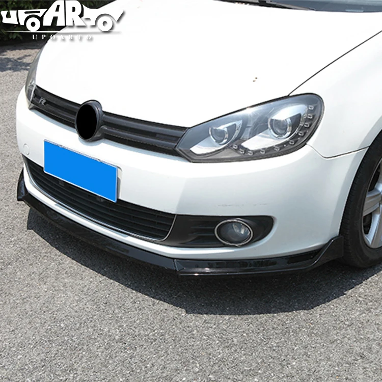 Exterior Accessories ABS Front Bumper Lip Spoiler 3 Sections Front Splitter AR Brand Easy Installation VW Volkswagen Golf 6 MK6