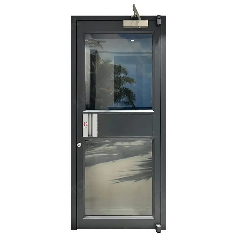MODERN COMMERCIAL FRENCH GLASS FRONT ENTRY DOUBLE ALUMINUM STOREFRONT EXTERIOR FRONT DOOR STORE
