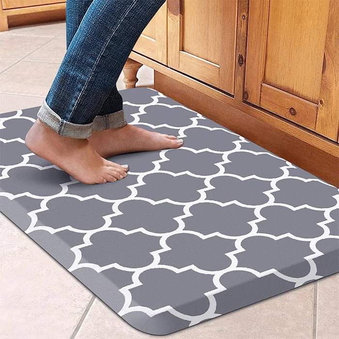 Factory Wholesale PU Printed Kitchen Rug Carpet Soft Office Anti-Fatigue Mat Standing Kitchen Mat
