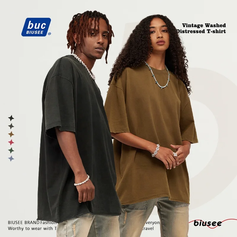 Alta calidad 100% algodón en blanco de gran tamaño Raw Edge