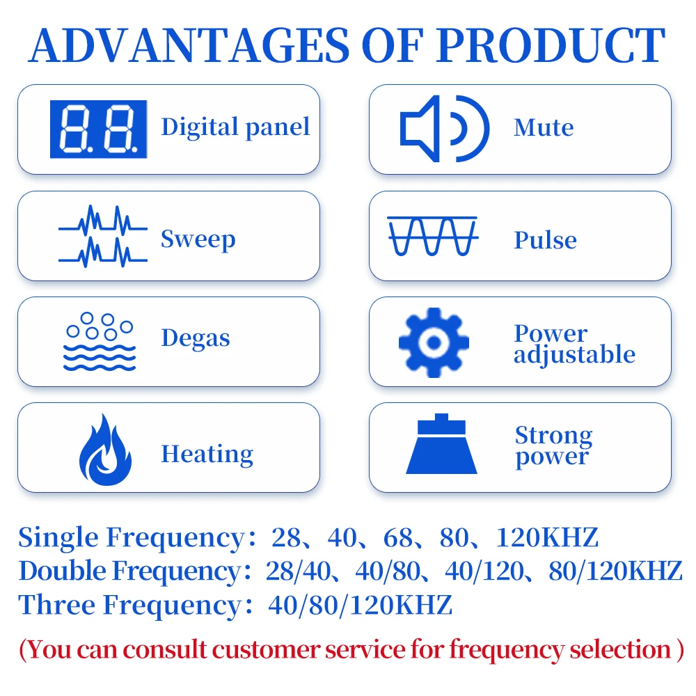 10L Power Adjust Sweep Pulse Degas Lab Medical Industrial Ultrasonic Cleaner 80Khz Oil Rust and Rosin Removal Cleaning Machine