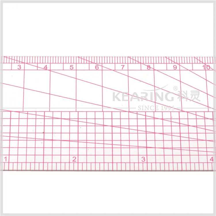 Kearing Flexible Multi Purpose Pattern Grading Ruler 30cm & 12inch With Sandwich Printed Protractor in the Center#B75