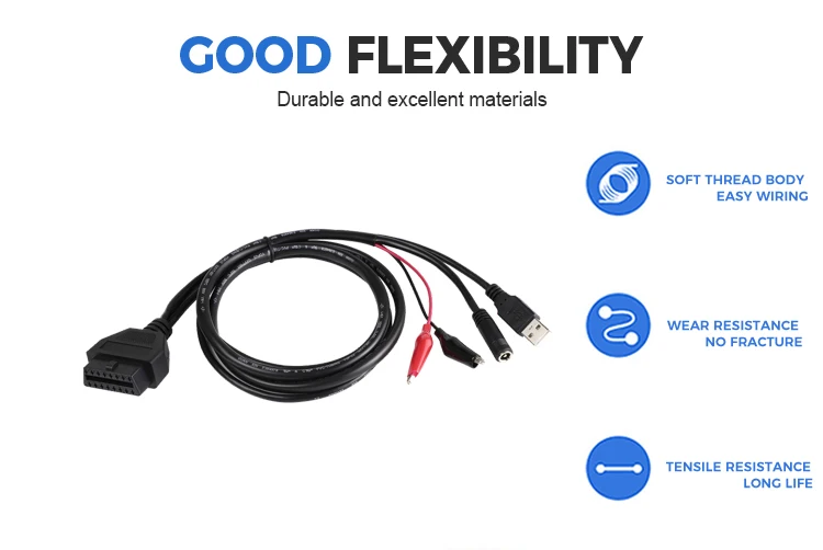 product 16pin  female to usb with dc55 and power clip usb to obd power clip cable for vga interface diagnostic diy programming-5