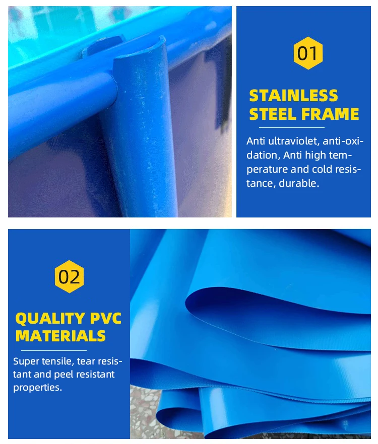 1000 Litres Koi Aquaculture Folding Fish Farming Tank Pond Round Tanks Tarpaulin Plastic Tanks