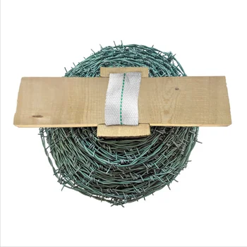 Hot Selling GreenTraditional Twist 400M 500M 50Kg Per Roll Green coated Barbed Wire Price Coil Green Plastic Barbed Wire