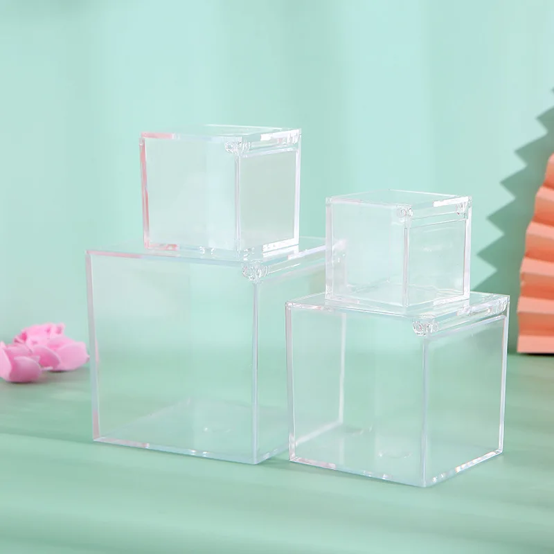Square Clear Acrylic Case Acryl Candy Cube Box For Packing Wedding