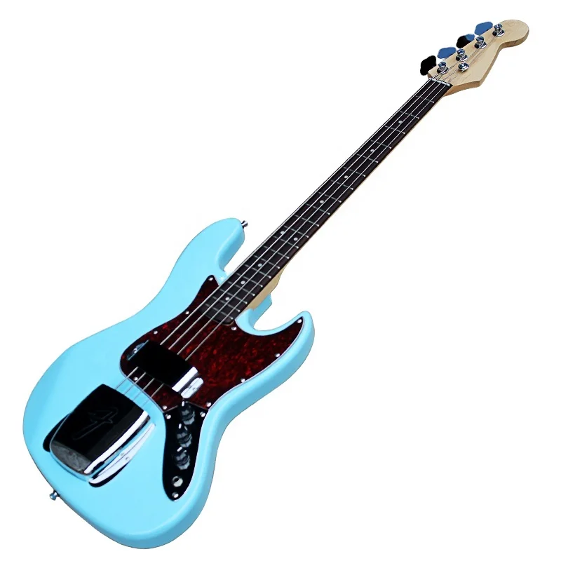 Customizable Blue 4-string Electric Bass Guitar - Right-handed Oem